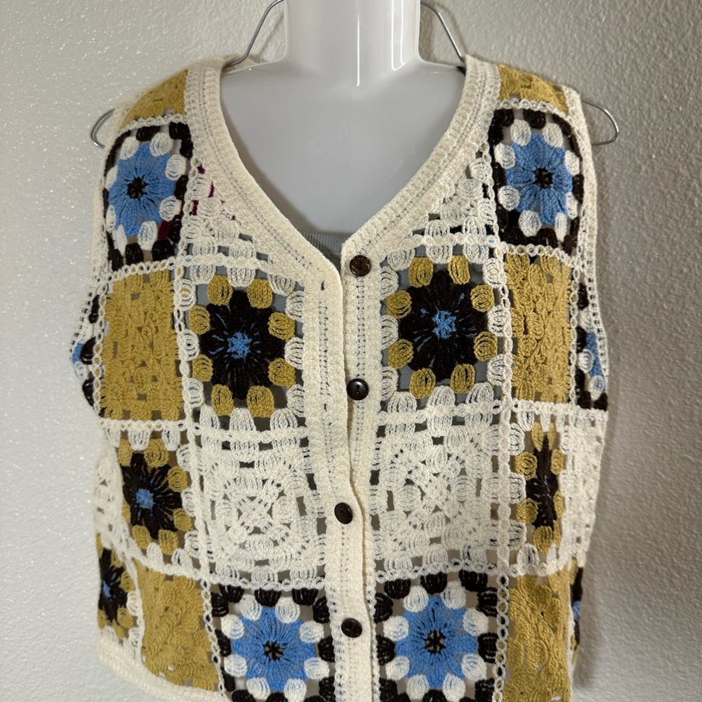 Crochet Square Vest - Size S
